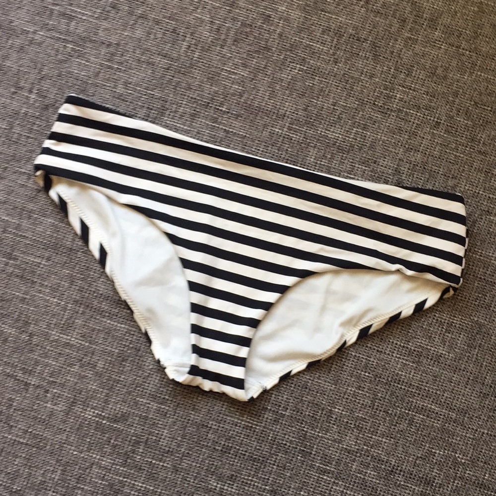 black & white stripe bikini bottom